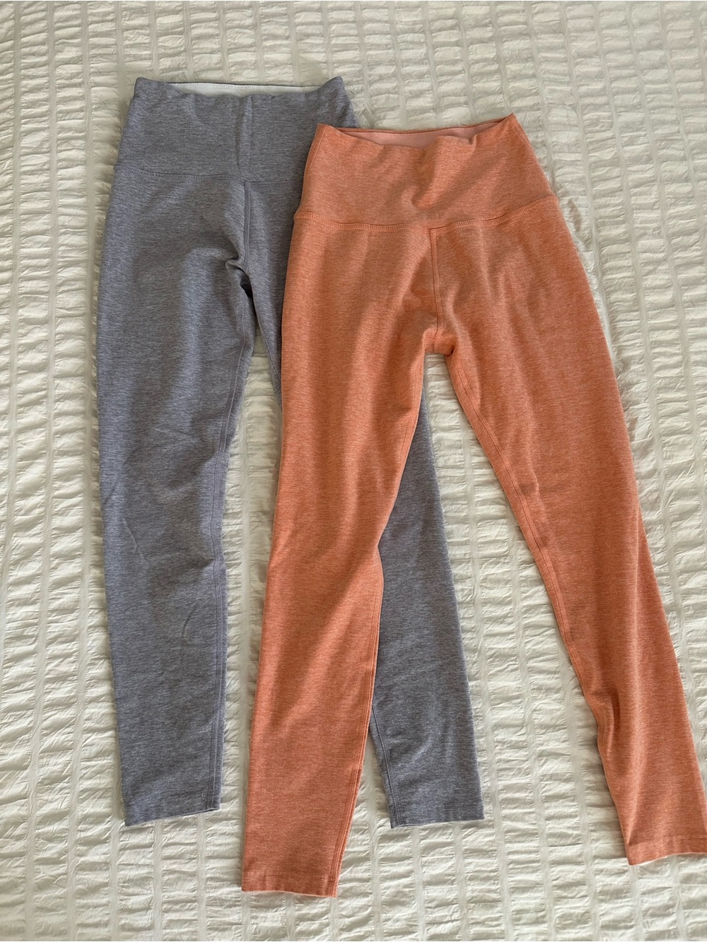 BUNDLE Beyond Yoga Spacedye Leggings Sz Small Coral & Blueish Gray